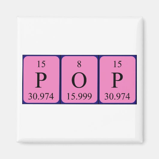 Pop periodiek tabel naam magneet (Voorkant)