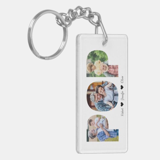 Pop Photo Collage | Opa Vaderdag Gift Sleutelhanger (Voorkant Links)