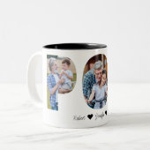 Pop Photo Collage | Opa Vaderdag Gift Tweekleurige Koffiemok (Voorkant links)
