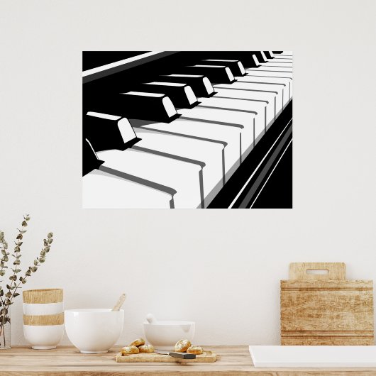 Pop Piano-toetsenbord Poster (Keuken)