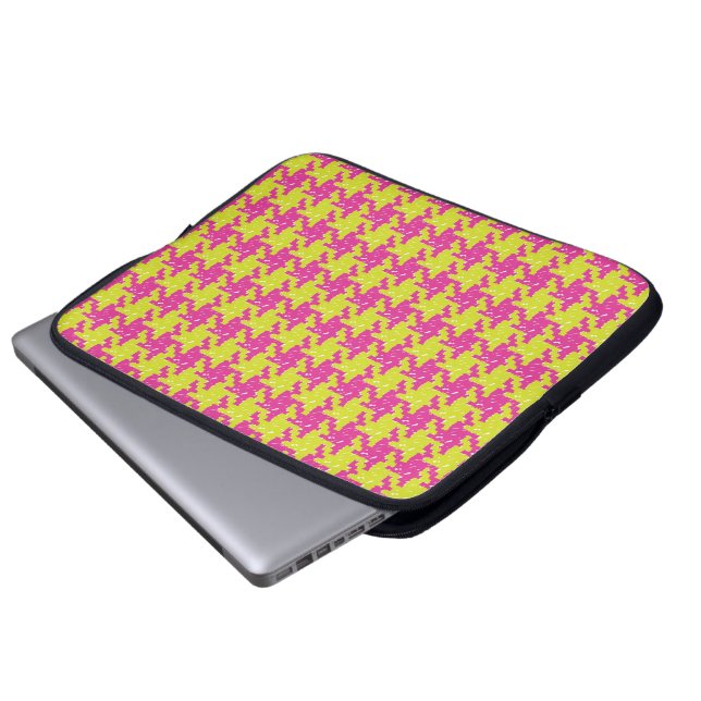 Pop Pied de Poule-laptoptas Laptop Sleeve (Voorkant onderkant)