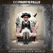 Pop Pink Lady of Ravens Tissuepapier