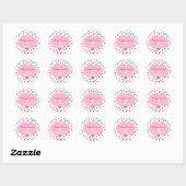Pop Polka Dots Pink Heart Ronde Sticker (Vel)