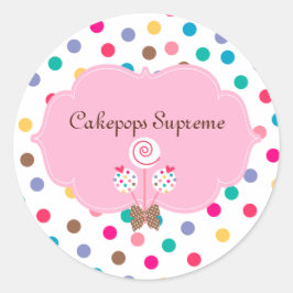 Pop Polka Dots Pink Heart Ronde Sticker
