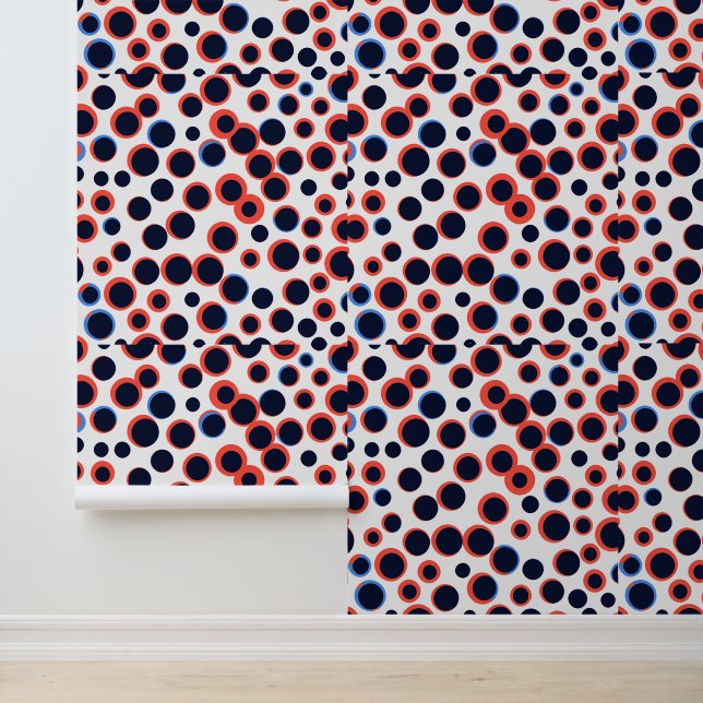 Pop Polka: Retromodern puntfusiepatroon Behang (Applicatie)