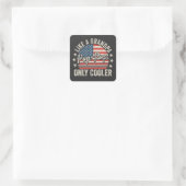 Pop-Pop als een opa, alleen cooler, vlag van de VS Vierkante Sticker (Tas)