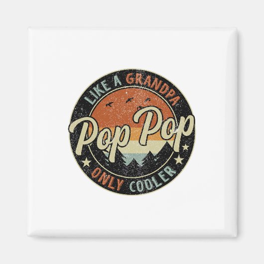Pop Pop als een opa alleen koeler  Retro F Magneet (Voorkant)