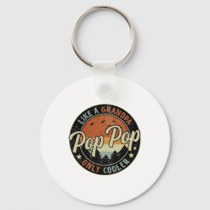 Pop Pop als een opa alleen koeler Retro F Sleutelhanger
