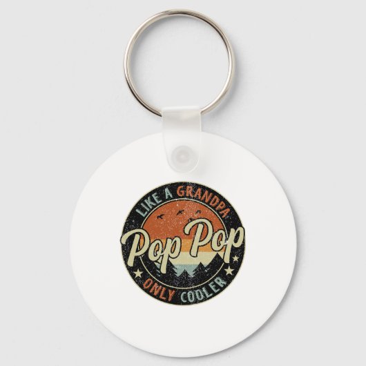 Pop Pop als een opa alleen koeler  Retro F Sleutelhanger (Voorkant)