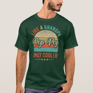 Pop Pop als opa alleen koeleraar Vintage pa T-shirt