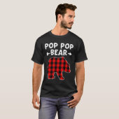 Pop Pop Beer Rood Zwart Plaid Beer Kerst Promot T-shirt (Voorkant volledig)