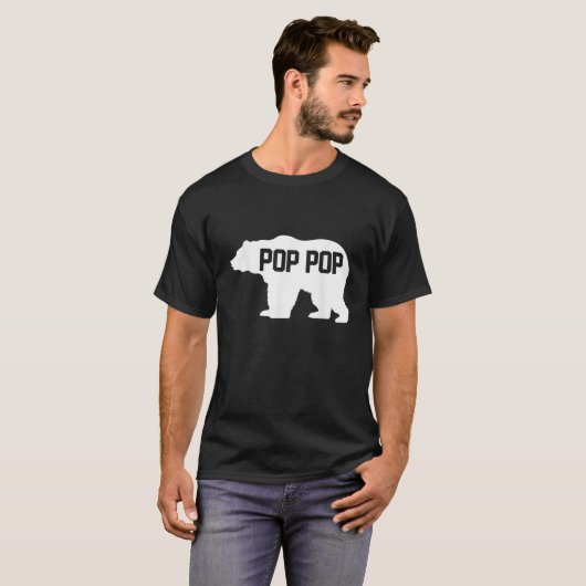 Pop Pop Beer Silhouet T-shirt (Voorkant volledig)