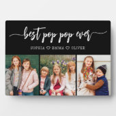 Pop Pop Best Grandpa Grandchildren Photo Collage Fotoplaat (voorkant)