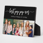 Pop Pop Best Grandpa Grandchildren Photo Collage Fotoplaat (Zijkant)