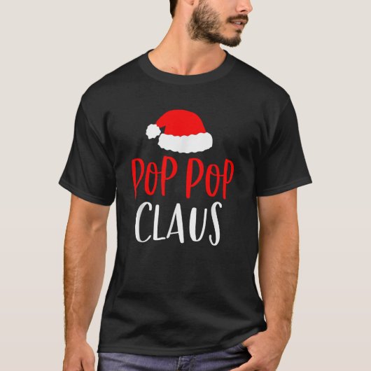 Pop Pop Claus Grappige Kerstpyjama PJs Opa T-shirt (Voorkant)