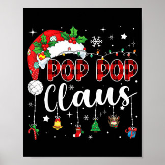 Pop Pop Claus Kerst Matching Familie Pyjama's Poster