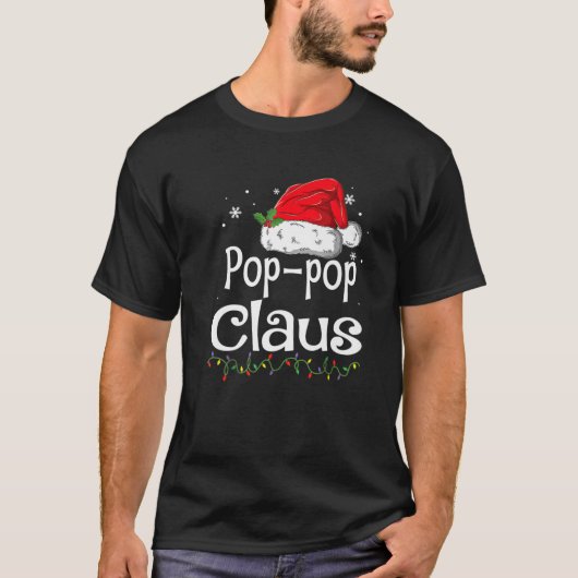 Pop-Pop Claus Kerstmis Pajama familie komt overeen T-shirt (Voorkant)