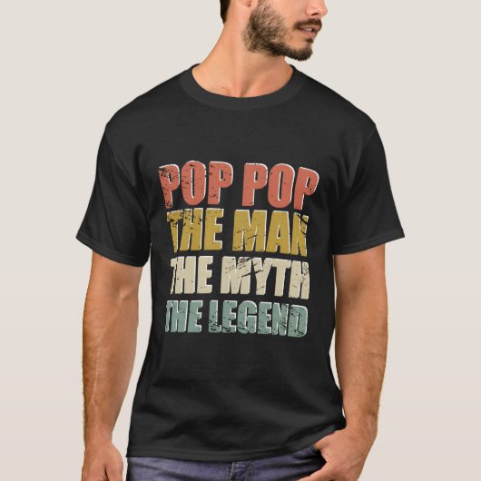 Pop-Pop De mythe De legende Vaderdag T-shirt (Voorkant)