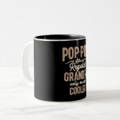 Pop-Pop - Een koeler draai op Regelmatige Grandpas Tweekleurige Koffiemok (Voorkant links)