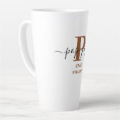 Pop-Pop Elegant Script Monogram Brown White Latte Mok (Linkerhoek)