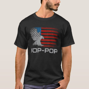 Pop Pop Grootvader Amerikaanse Vlag Patriottische T-shirt