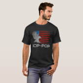 Pop Pop Grootvader Amerikaanse Vlag Patriottische T-shirt (Voorkant volledig)