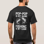 Pop-pop is mijn naam vissen is mijn spel t-shirt (Achterkant)