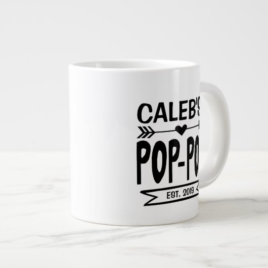 Pop Pop Jumbo Mok met de naam en het jaar van het  (Voorkant rechts)