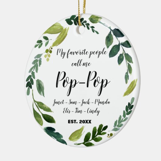 Pop Pop kerstversiering grootouder Ornament (Links)