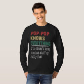 Pop Pop Knows Everything  Christmas Grandpa T-shirt (Voorkant volledig)