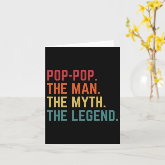 Pop-pop Man mythe legende papa opa vaders dag Kaart (Gele Bloem)