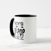 Pop Pop mok met naam van kleinkind en jaar (Voorkant links)