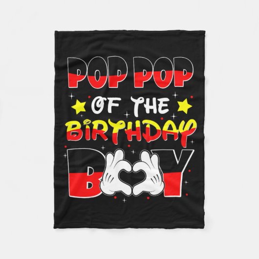 Pop Pop Of The Birthday Boy Shirt Family Matching  Fleece Deken (Voorkant)