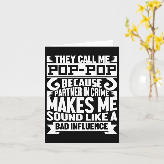 Pop Pop Pap Shirt Valentijn Vaders Dag Kerstmis Kaart (Gele Bloem)