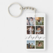 Pop Pop Script | Grootkinderen Fotoraster collage Sleutelhanger (Voorkant)