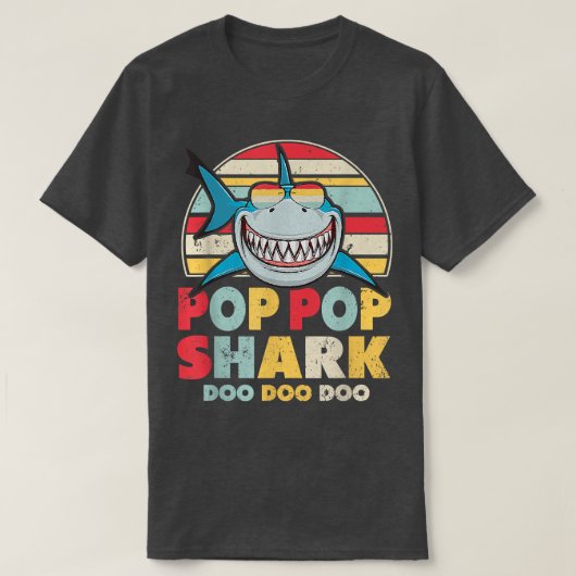 Pop Pop Shark, cadeau voor Pop Pop T-shirt (Design voorkant)