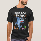 Pop Pop Shark Grandma Grandpa Birthday Gift T-shirt (Voorkant)