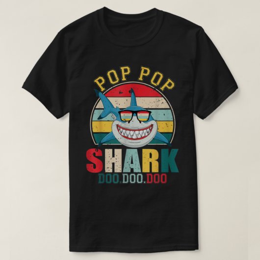 Pop Pop Shark Shirt Vaderdag voor Pop Pop T-Shi (Design voorkant)