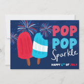 Pop Pop Sparkle Juli Viering Kaart (Voorkant)