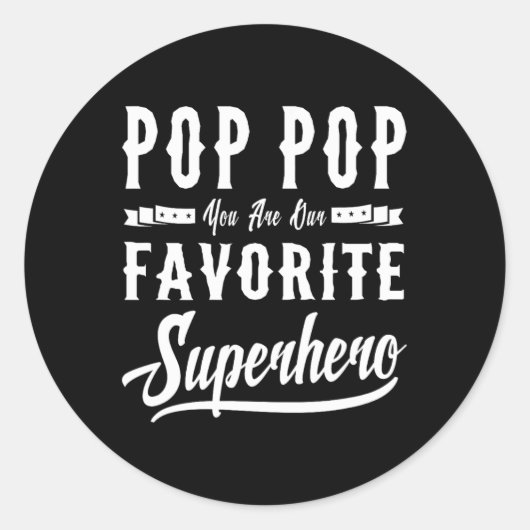 Pop Pop Superheld Fathers Day geeft pap opa Ronde Sticker (Voorkant)