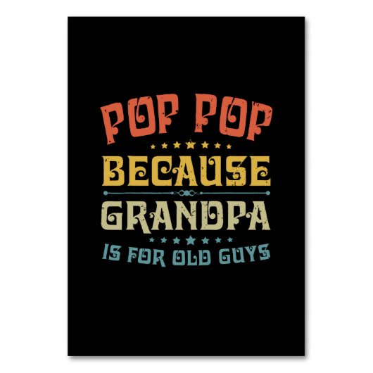 Pop Pop vader want opa is voor oude jongens Kaart (Voorkant)