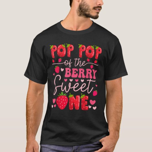 Pop Pop van de bes Sweet One Aardbei 1st Birt T-shirt (Voorkant)