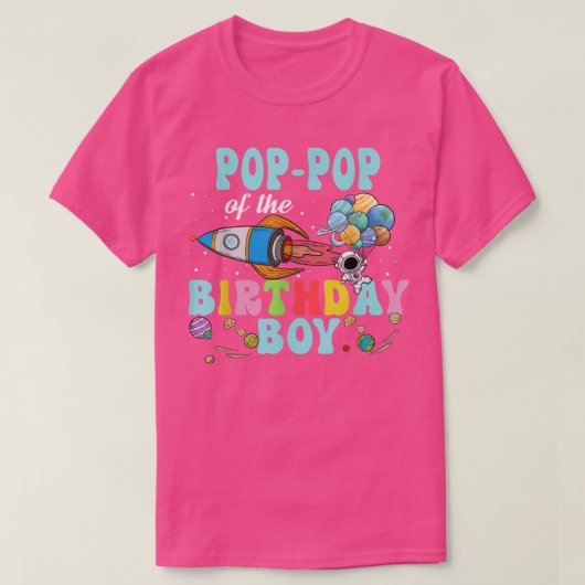 Pop-Pop van de 'Birthday Astronaut Boy Space Party T-shirt (Design voorkant)