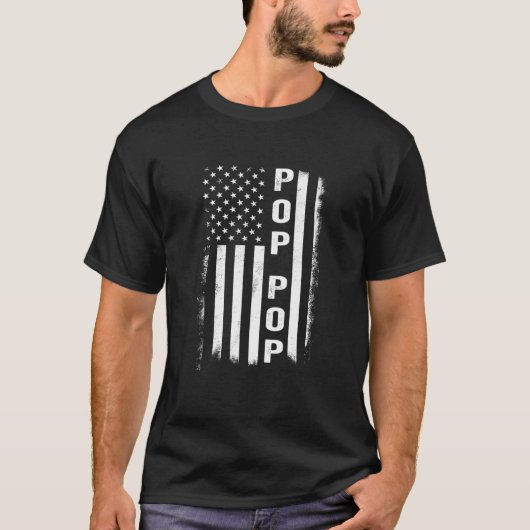 Pop Pop Vlag Mannen Papa opa papa Poppop T-shirt (Voorkant)