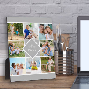 Pop-Pop We houden van je 8 Foto Collage Gray White Fotoplaat