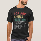 Pop Pop weet alles over het kerstcadeau T-shirt (Voorkant)