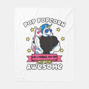 Pop Popcorn 1 Kind Vaderdag Pop Pop Eenhoorn Gra Fleece Deken
