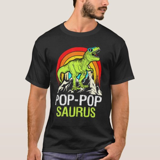 Pop Popsaurus Dinosaur Grandpa Pop Pop Saurus Fath T-shirt (Voorkant)