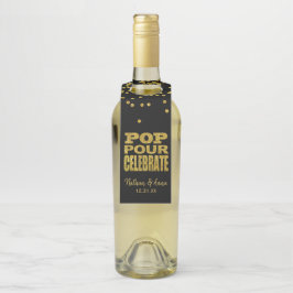 Pop Pour Celebrate | Faux Gold Glitter Flessenhanger