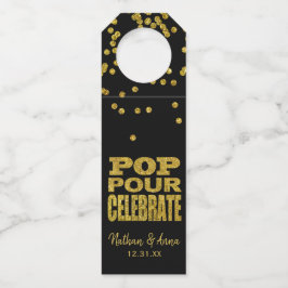 Pop Pour Celebrate | Faux Gold Glitter Flessenhanger